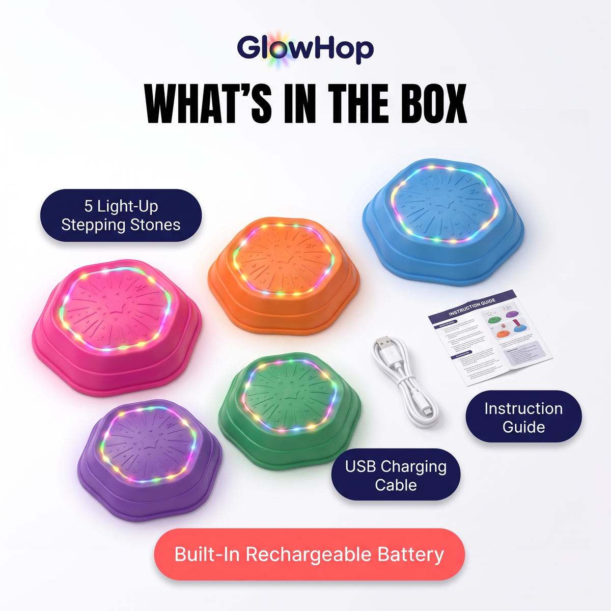 GlowHop™ - Light-Up Musical Stepping Stones